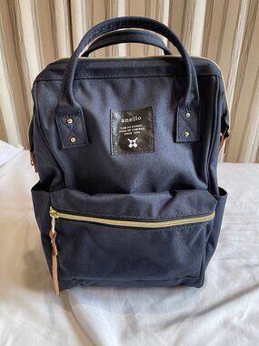 Navy Canvas Backpack - Anello - Lots of pockets - padded straps! NEW